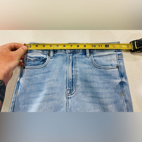 Hidden LA 27x26 High Rise Crop Flare Jeans Distressed Fray Hem Stretch - Picture 6 of 11